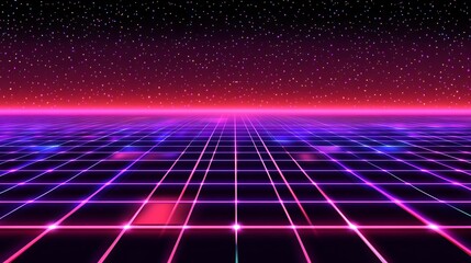 Cyberpunk grid landscape (1)