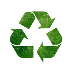 Green Recycle Symbol on Black Background. Possible use Environmental awareness