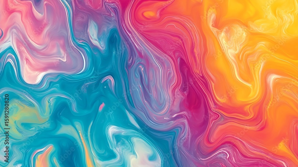 Poster abstract swirls of vibrant colors creating a dynamic and fluid texture