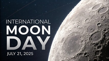 International Moon Day, July 21, 2025: detailed lunar surface.