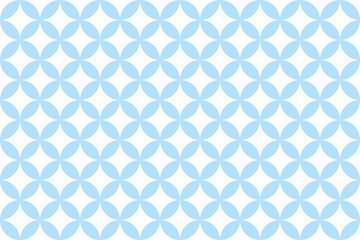 Japanese Shippo Pattern with Light Blue Lines on Transparent Background