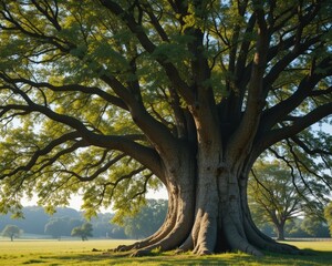 Big tree in the field sustainable living 
