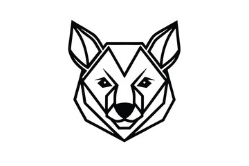 Geometric wolf head presents a modern look with a minimal and abstract design