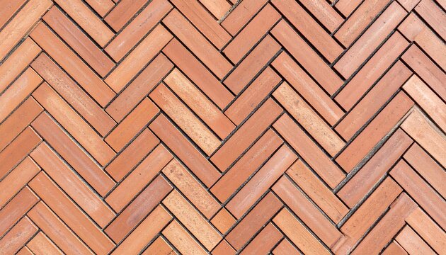 Terracotta brick herringbone pattern