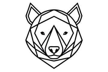 Polygonal line art showcases the bold bear with geometric precision and style