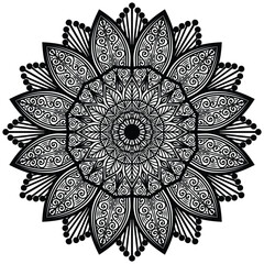 Floral henna or mehndi style mandala design. Traditional and Cultural Beautiful Mandala Pattern Design. 