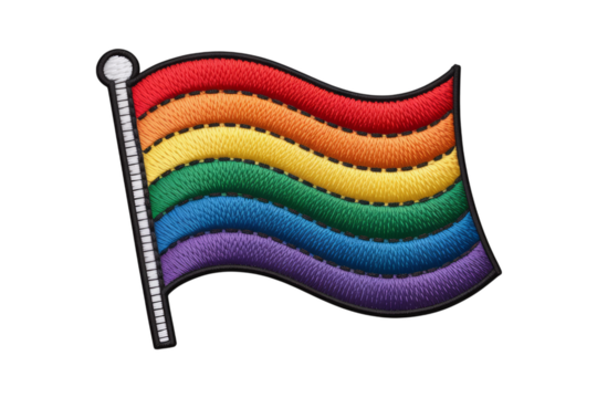 Waving rainbow flag patch pride flag LGBTQ pride