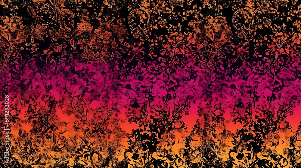 Poster abstract floral design with gradient colors creates a unique backdrop texture