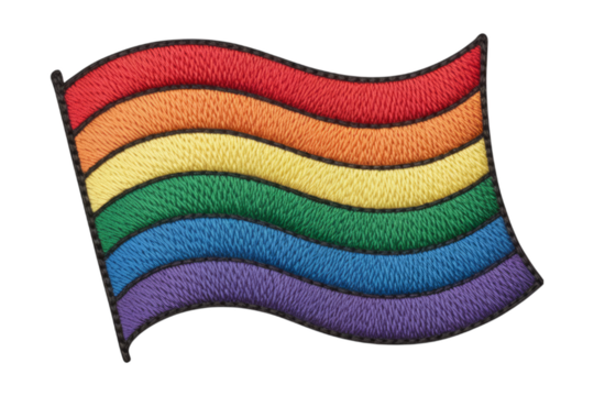 Waving rainbow flag embroidery pride flag LGBTQ