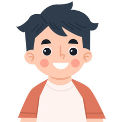 Illustration of a Smiling Boy Portrait