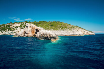 Rocky Island in Deep Blue Ocean