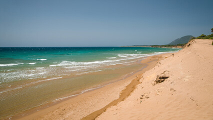 Serene Sandy Beach with Gentle Waves