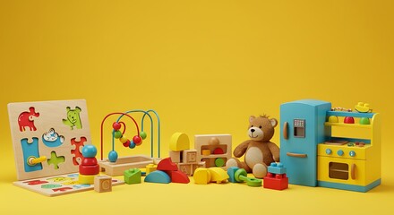Fototapeta premium Colorful wooden toys for children