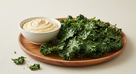 Crispy kale with creamy sauce