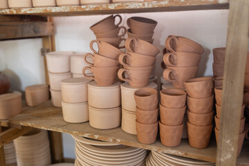 Artist in Ceramics and Pottery Studio working