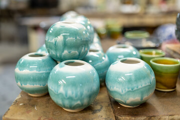 Artist in Ceramics and Pottery Studio working