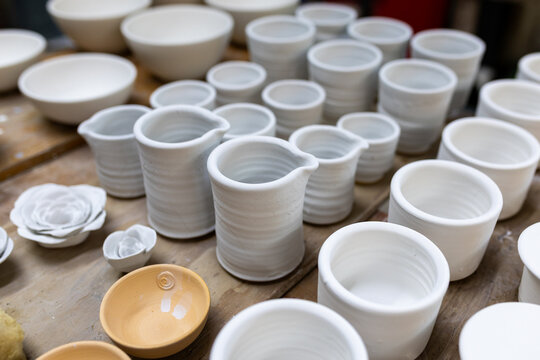 Artist in Ceramics and Pottery Studio working