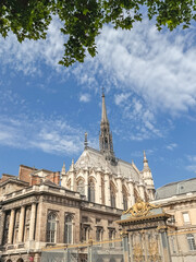 Exterior of Sainte Chapelle cathedral in Paris, France.