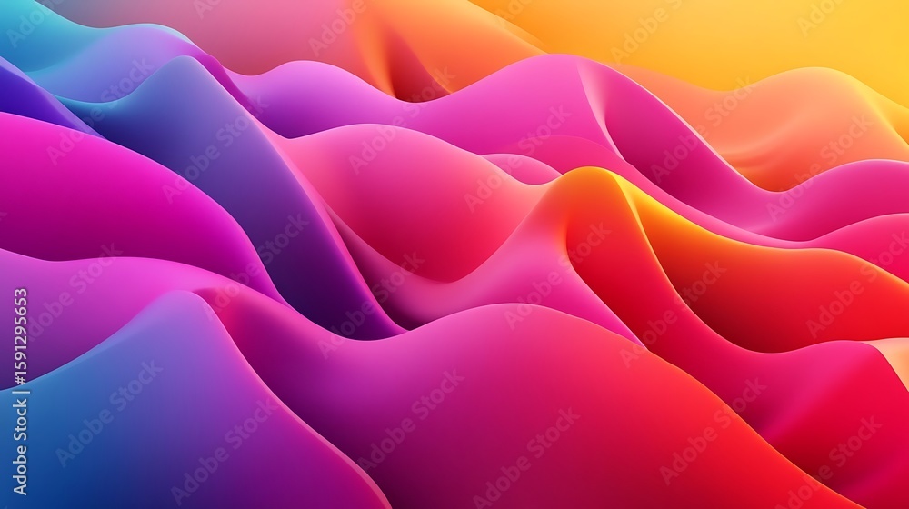 Poster abstract wavy gradient background with vibrant colors for modern design