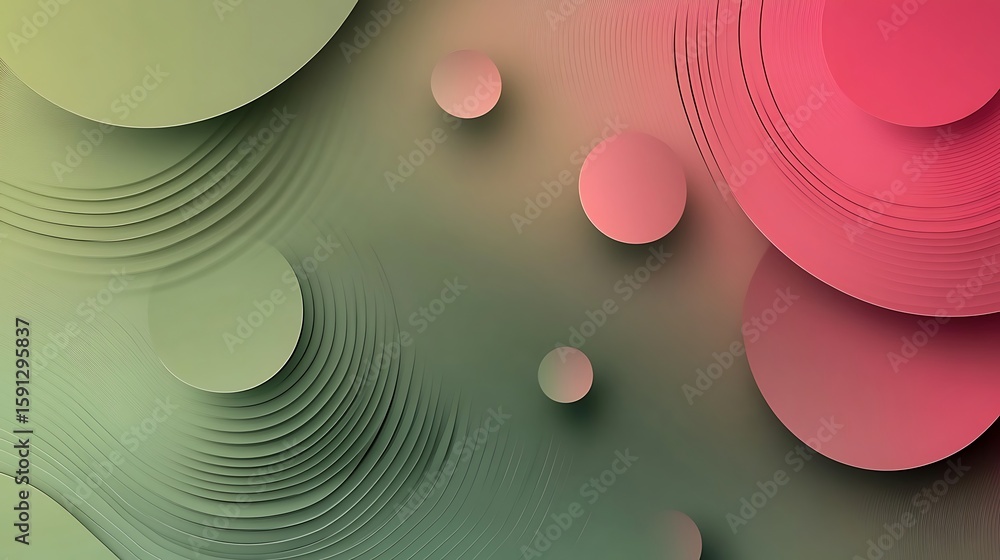 Aufkleber abstract circles gradient background with soft pastel colors and clean design