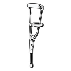 Crutch illustration vector style coloring page