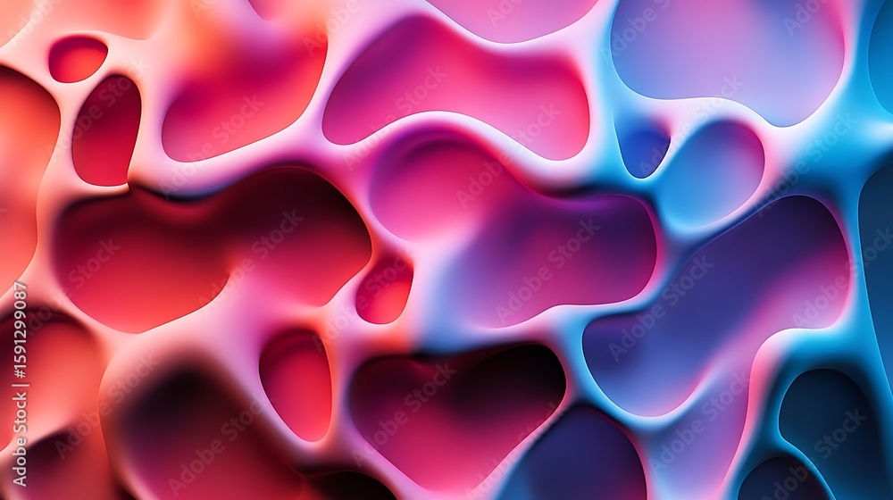 Fototapete Abstract Colorful Wavy Shape Background with Fluid Gradient and Smooth Texture