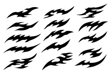 Tribal shapes element set for tattoo or vehicles stripping 