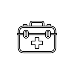 First aid kit illustration vector style coloring page
