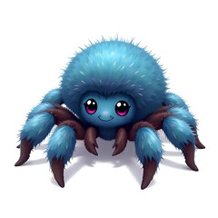 Cute and Adorable Fluffy Spider  Isolated on White Background