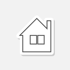 Obraz premium House simple icon sticker isolated on gray background
