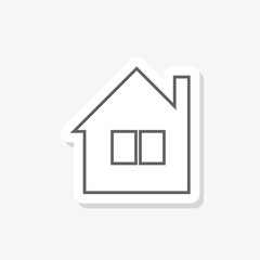 Fototapeta premium House simple icon sticker isolated on gray background