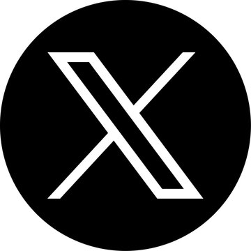 Social Media X Logo Icon &ndash; Circle Round White X Symbol in Vector Format