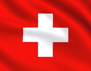 Obraz premium swiss flag on a white background