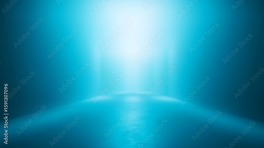 Poster creating product showcase on blue empty room background with spotlight