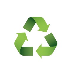 Fototapeta premium Green recycling symbol made of connected arrows illustrating ecological concepts and environmental care.
