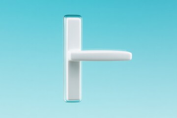 Sleek white window handle against gradient blue background, mode
