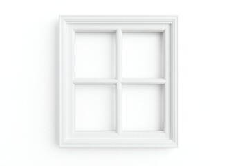 Minimalist white frame with four panes, showcasing simplicity an