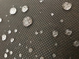 drops of water on a waterproof fabric