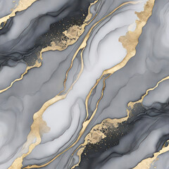 Elegant White Marble Texture with Gold Veins