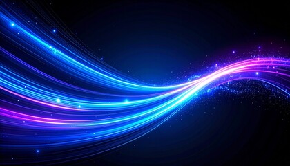 幻想的な光の軌跡：エレクトリックブルーとバイオレットの渦巻くエネルギーGenerated image