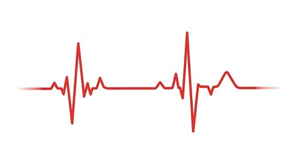 Visualize Health A Simple Red EKG Line Design Representing Medical Science and Well-being, Indicative of Heartbeat and Healthcare.