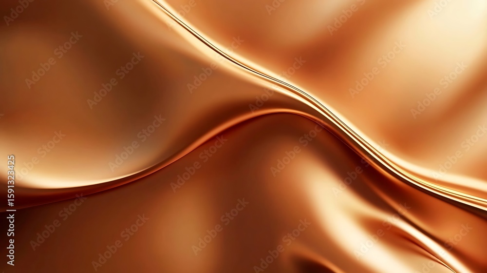 Poster abstract brown silk fabric texture with shiny wave pattern background