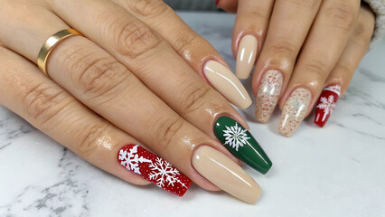 Simple Christmas Nails Design Ideas