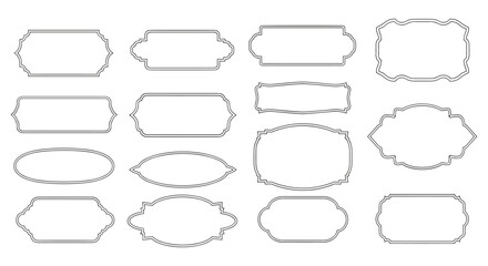 A collection of sixteen elegant vector frame designs with a subtle gray outline, perfect for adding a touch of sophistication to invitations and branding materials.