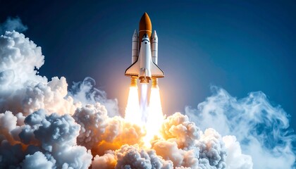 Rocket launch into a vibrant sky (2)