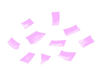 Pink confetti scatters with joyful motion. Grunge texture adds character and depth. PNG format with transparent background for versatile birthday designs.