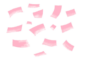Pink paper confetti bursts with playful energy. Grunge texture adds depth and edge. PNG with transparent background for seamless design use.