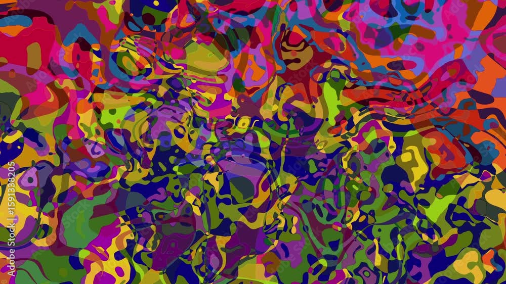 Poster colorful psychedelic swirl patterns with vibrant rainbow colors - dynamic fluid art background with 