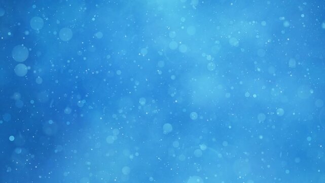 Blue loopable abstract underwater background - liquid serenity, calm aqua background with bubbles and particles