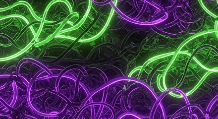 Neon Lattice - AI-Generated Glowing Geometric Art for Tech & Sci-Fi Visuals  